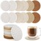 12 Pcs Boho Drink Coasters,Minimalist Cotton Handmade Woven Absorbent Drink Coasters,Heat Resistant Cotton Coasters for Coffee Table, Kitchen, Home Decoration